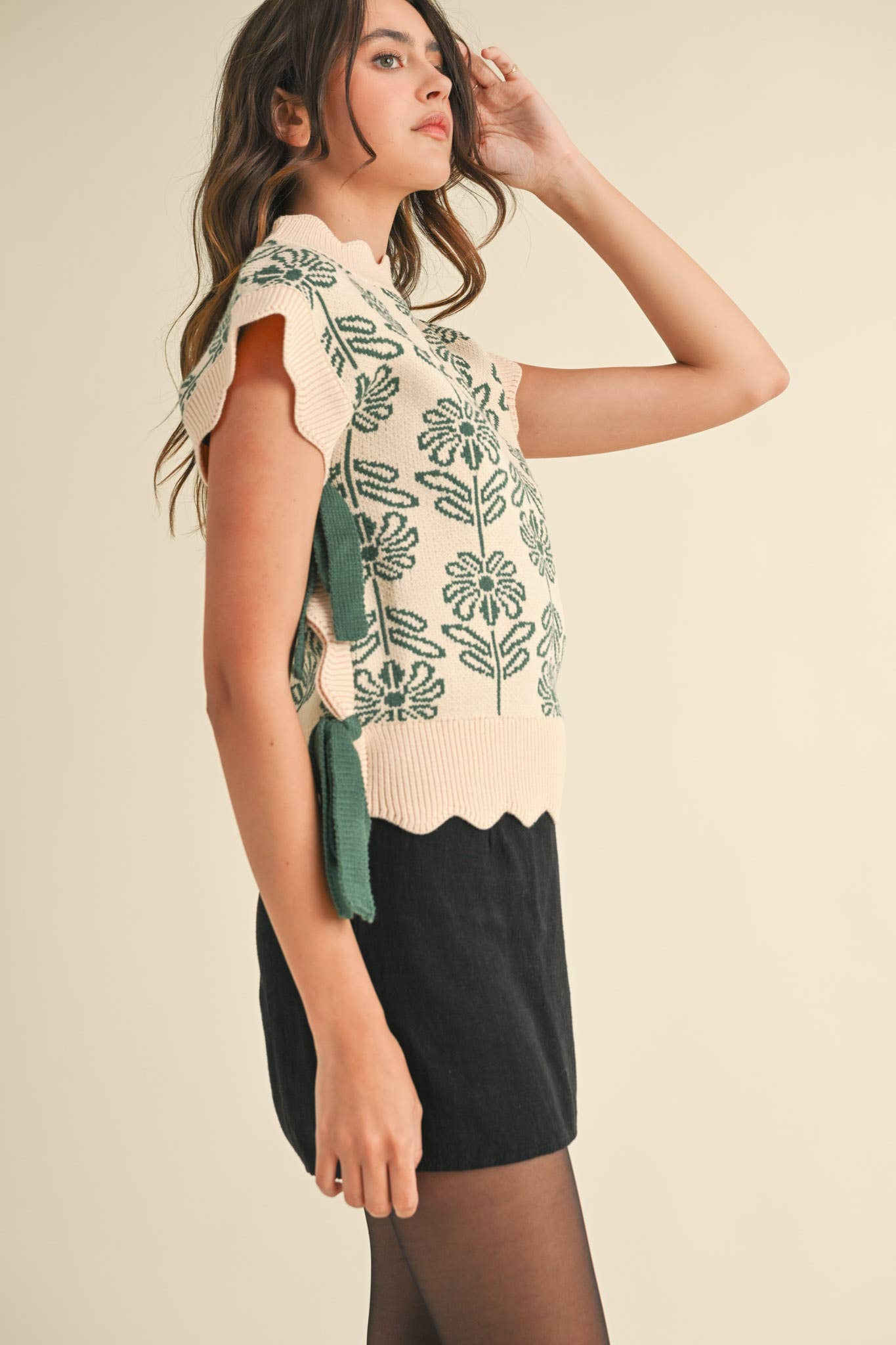 &MERCI – wholesale Tröjväst – Dam – MOCKNECK BLOMMIG TRÖJVÄST MSW1074330