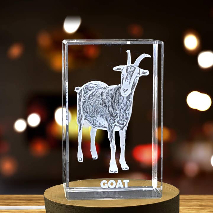 AB Crystal Collection - Venta al por mayor Figura decorativa - Reconocimiento Cristal Tallados Cabra Animada | Gemas Caprinas1