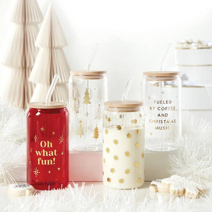 Santa Barbara Design Studio by Creative Brands - Wholesale Drinking Glass/Cup - 16oz Glass Tumbler - Oh What Fun!