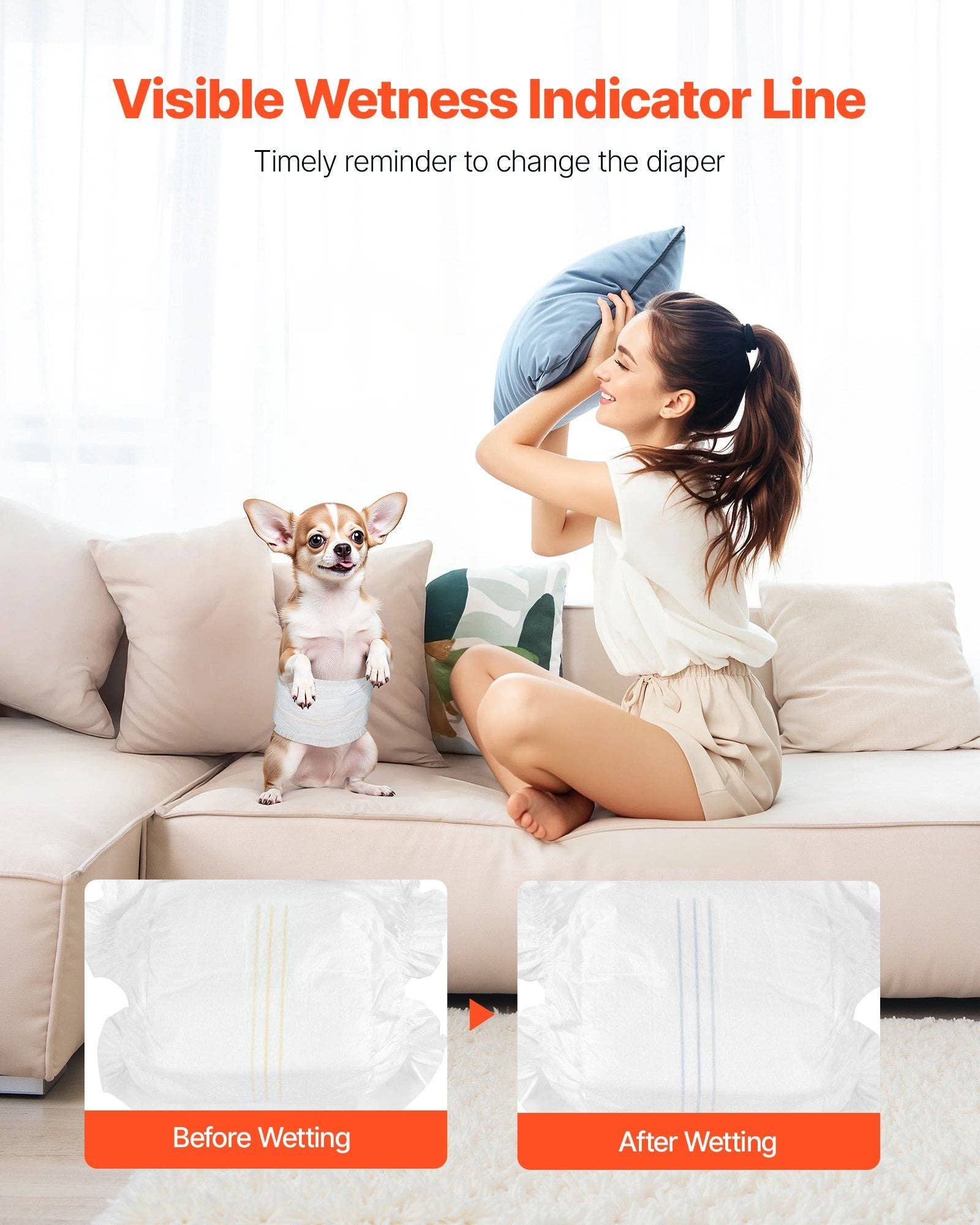 Naomi's Happy Place Shop – Großhandel Windel für Haustiere – Hund – Einweg-Hundewindeln für Rüden, super saugfähig, Größe XS, 96 Stück5