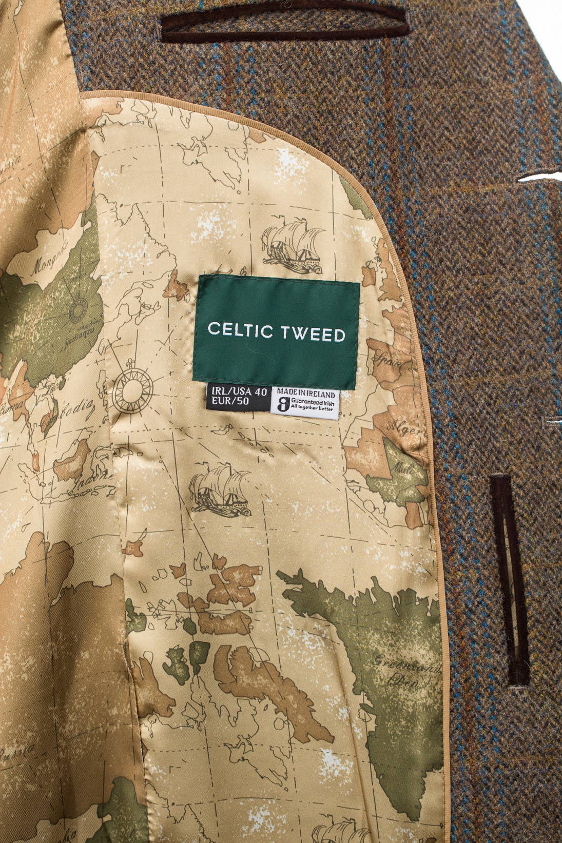 Horse Brown Hunting Tweed Jacket with Moleskin Trim for wholesale on Faire7