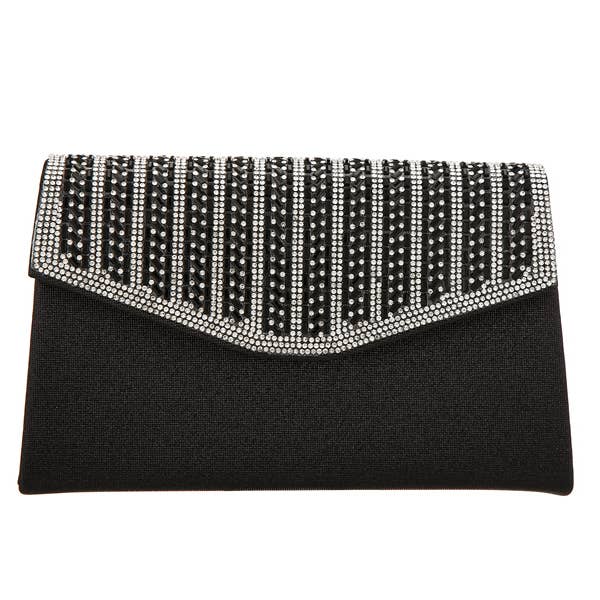 Ladies Clutch Patterned Rhinestone Hand Bag for wholesale by Nima Accessories Inc