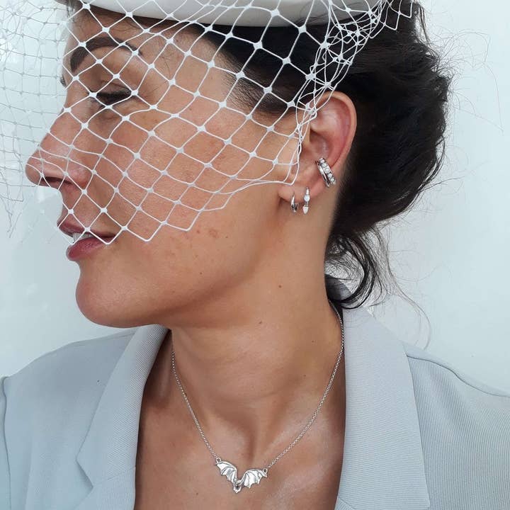 Scream Pretty - Recycled Sterling Silver Jewellery – wholesale Pendant/charm necklace – Bat Necklace3