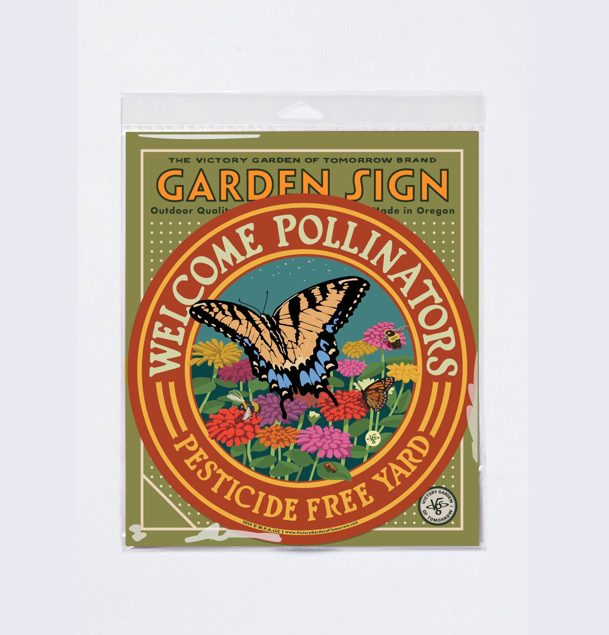 Wirtheim Poster Arts LLC - Wholesale Outdoor Sign - Welcome Pollinators -Swallowtail- Garden Sign0