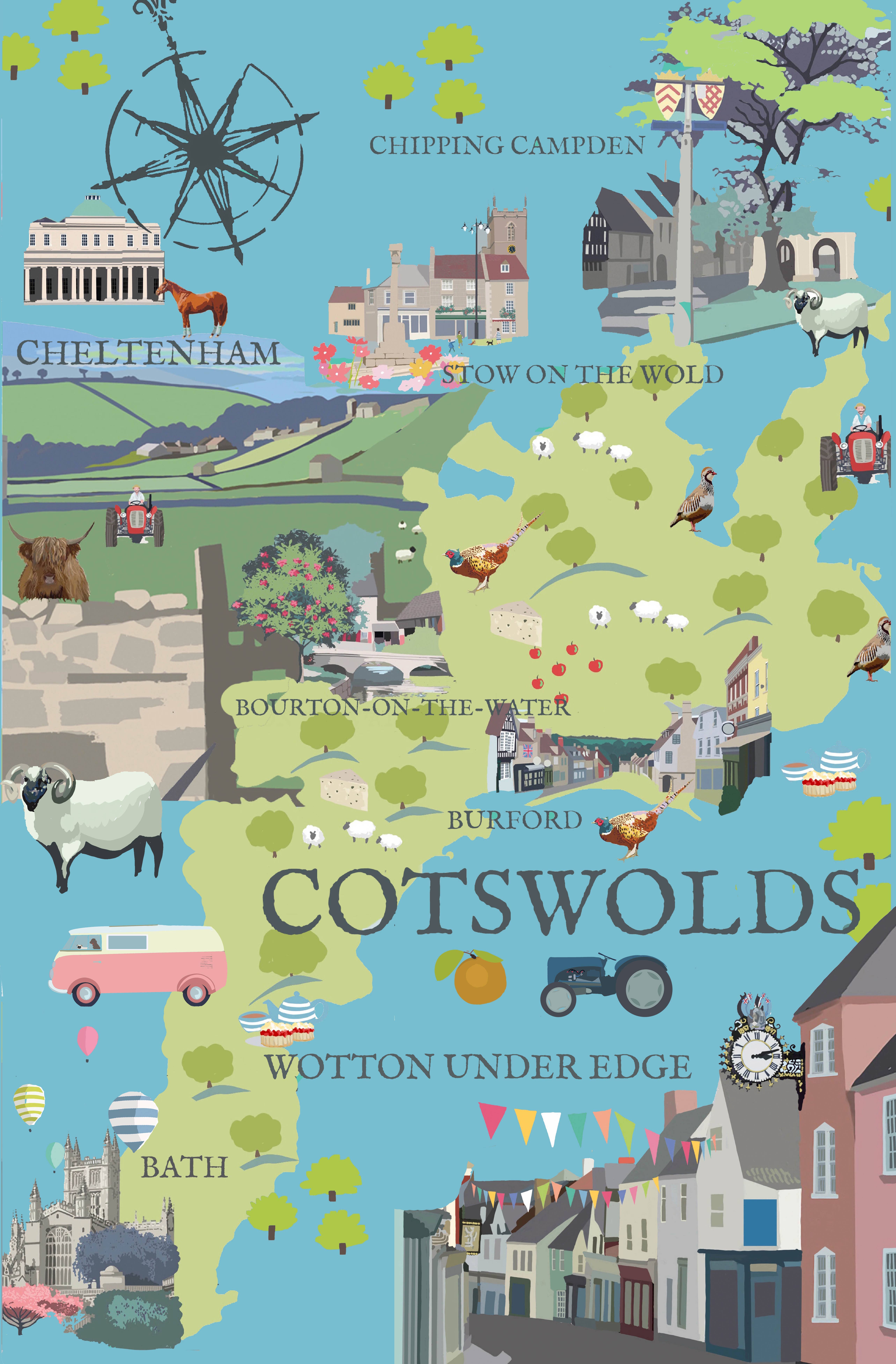 BETTY BOYNS MAPS - Vendita all'ingrosso Calamite - Magnete da Frigo con Mappa Illustrata41