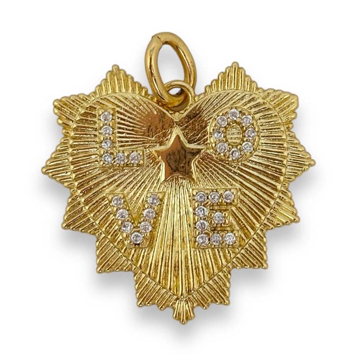 Shiver + Duke - Wholesale Individual Charm/Pendant - Love Heart Pave Pendant - Charm BAR0