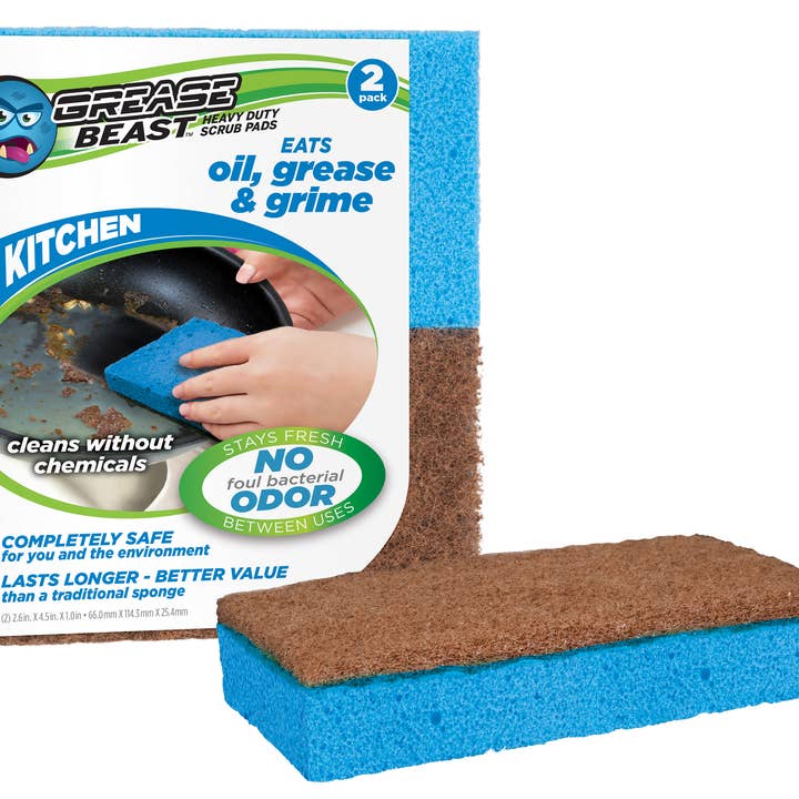 Pura Naturals – wholesale Cleaning sponge – Grease Beast Kitchen Scrub Pad1