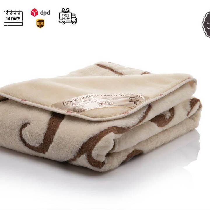 Natural Fluffy wool Blanket for wholesale by Ekotex 1 ltd.