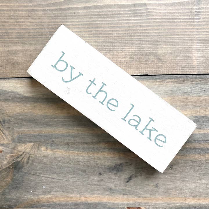 By the Lake Sign, nautical sign, lake home decor, lakeside for wholesale by Anchored Soul Designs