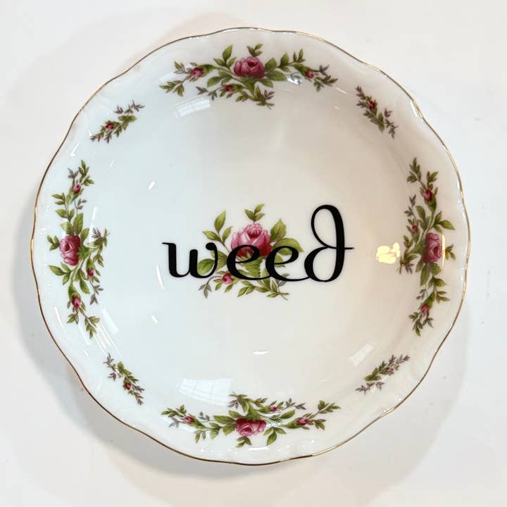 Assiettes Vintage à Jurons - "herbe" pour la vente par Un Peche Mignon