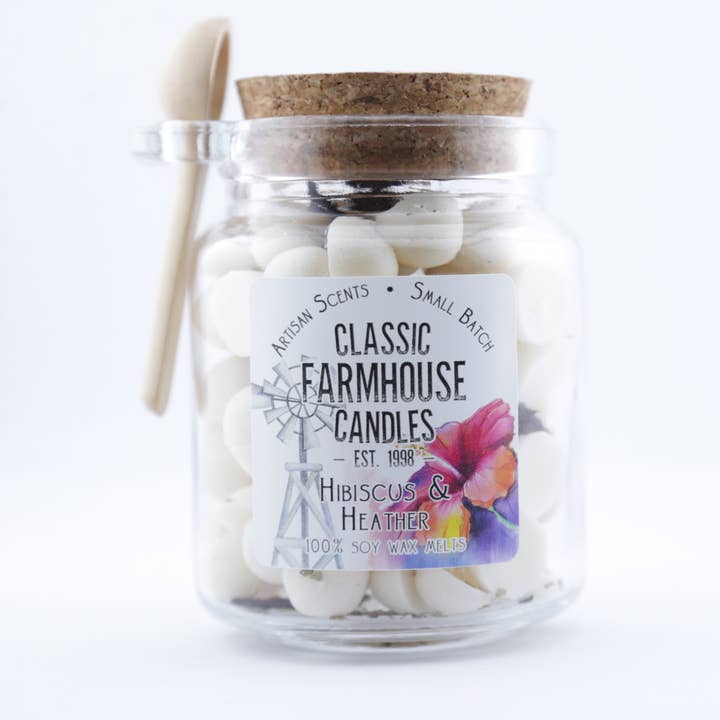 Classic Farmhouse Candles - Wholesale Wax melt - NEW! Soy Wax Melt Jar - Hibiscus & Heather0