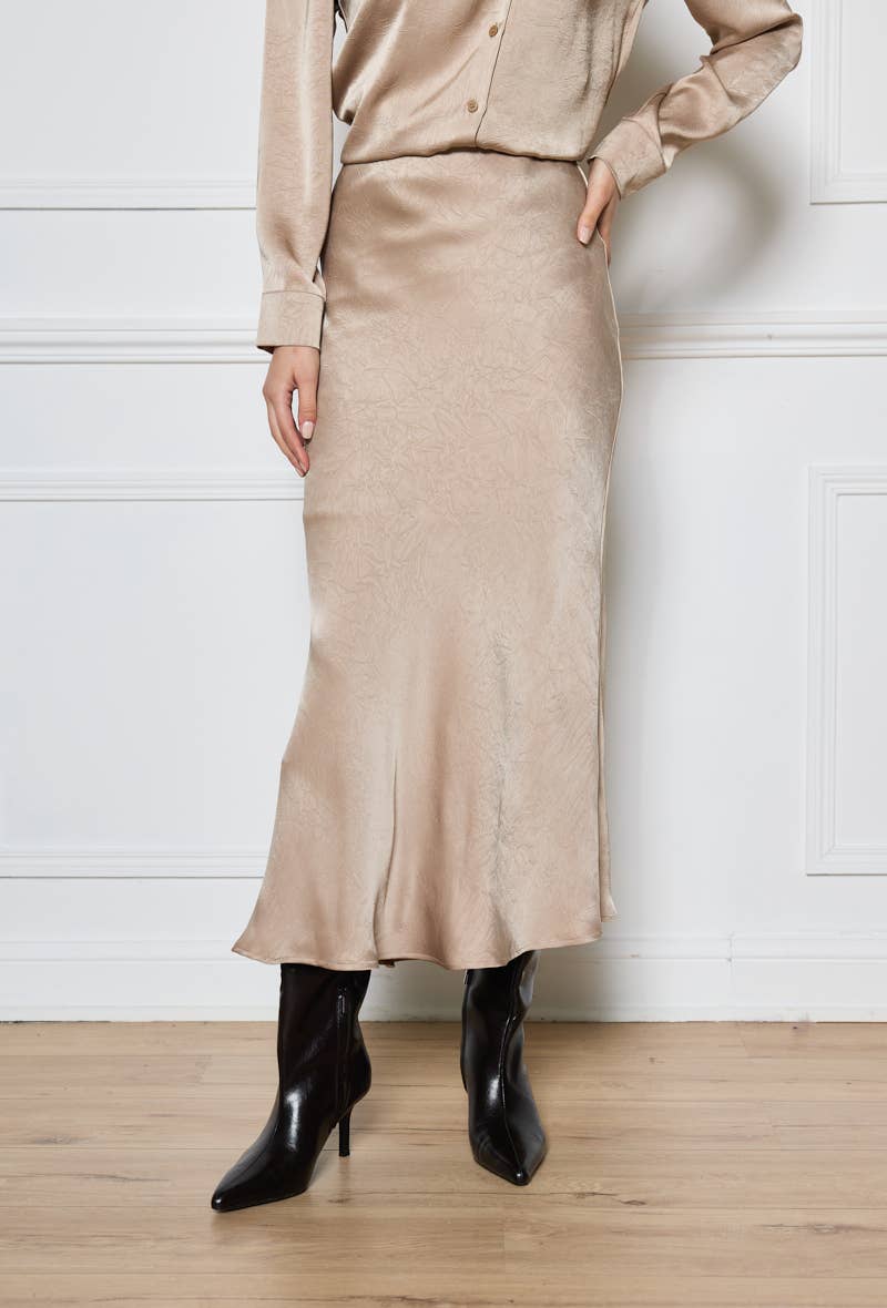 LULUMARY - Wholesale Skirt - Women's - Satin Skirt SK85611