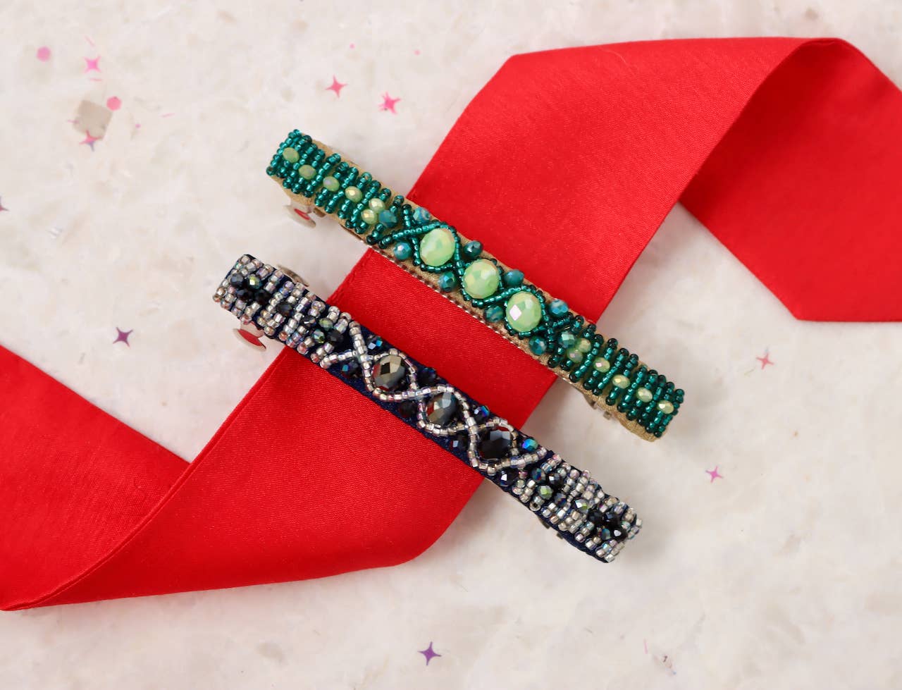 Kimono Clips - Wholesale Barrette - Women's - Crystal Beaded Barrette set of 20