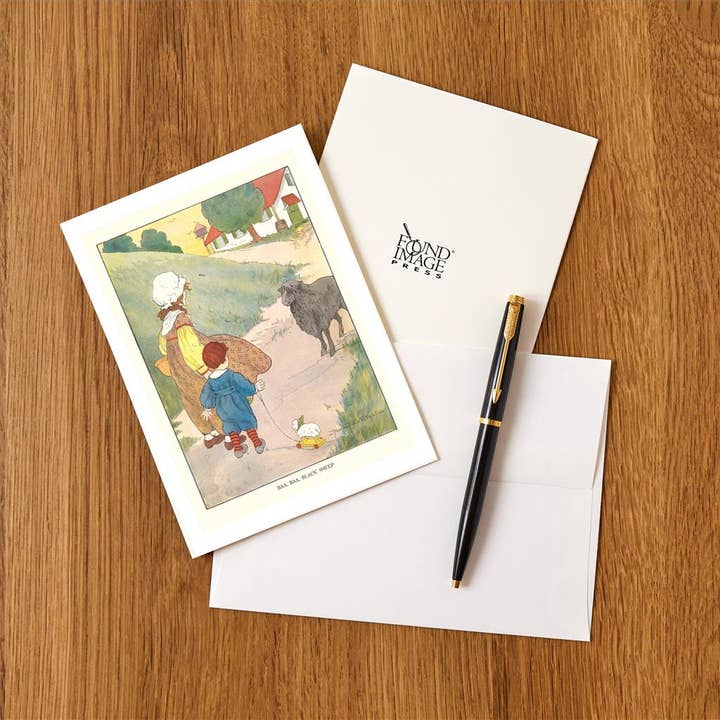 Found Image Press - Venta al por mayor Conjunto de papelería y tarjetas - Tarjeta de Felicitación KF-699 Baa, Baa, Oveja Negra