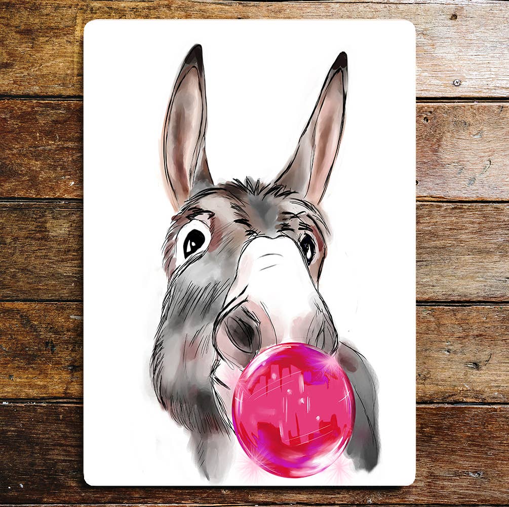 The British Metal Signs Company - Wholesale Sign - Donkey bubble gum  wall art Metal Sign Plaque0
