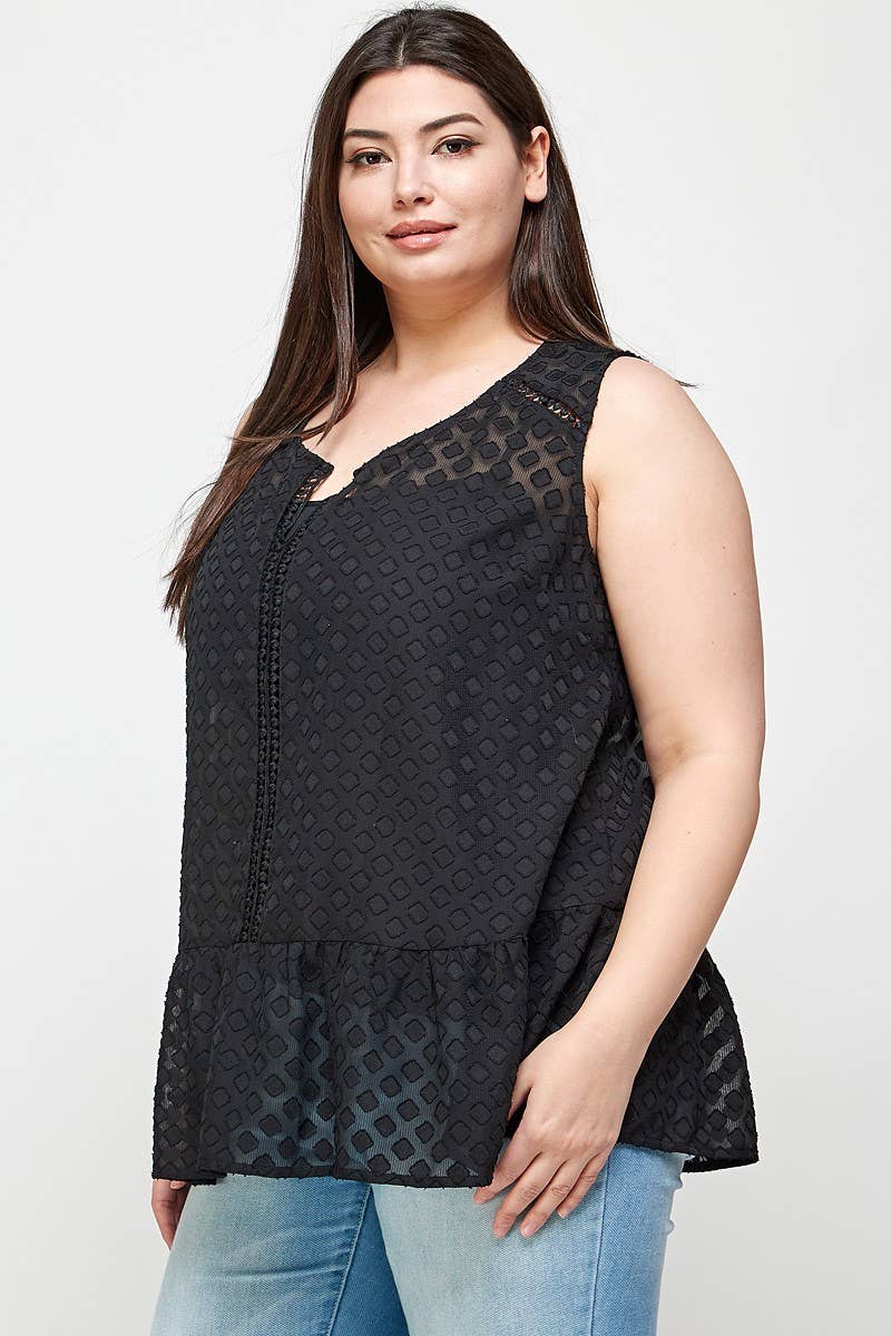 Haute Fox Plus Size & Contemporary - Vente Tunique – femme - Tunique volantée à bordure en crochet de grande taille - Vêtements grande taille6