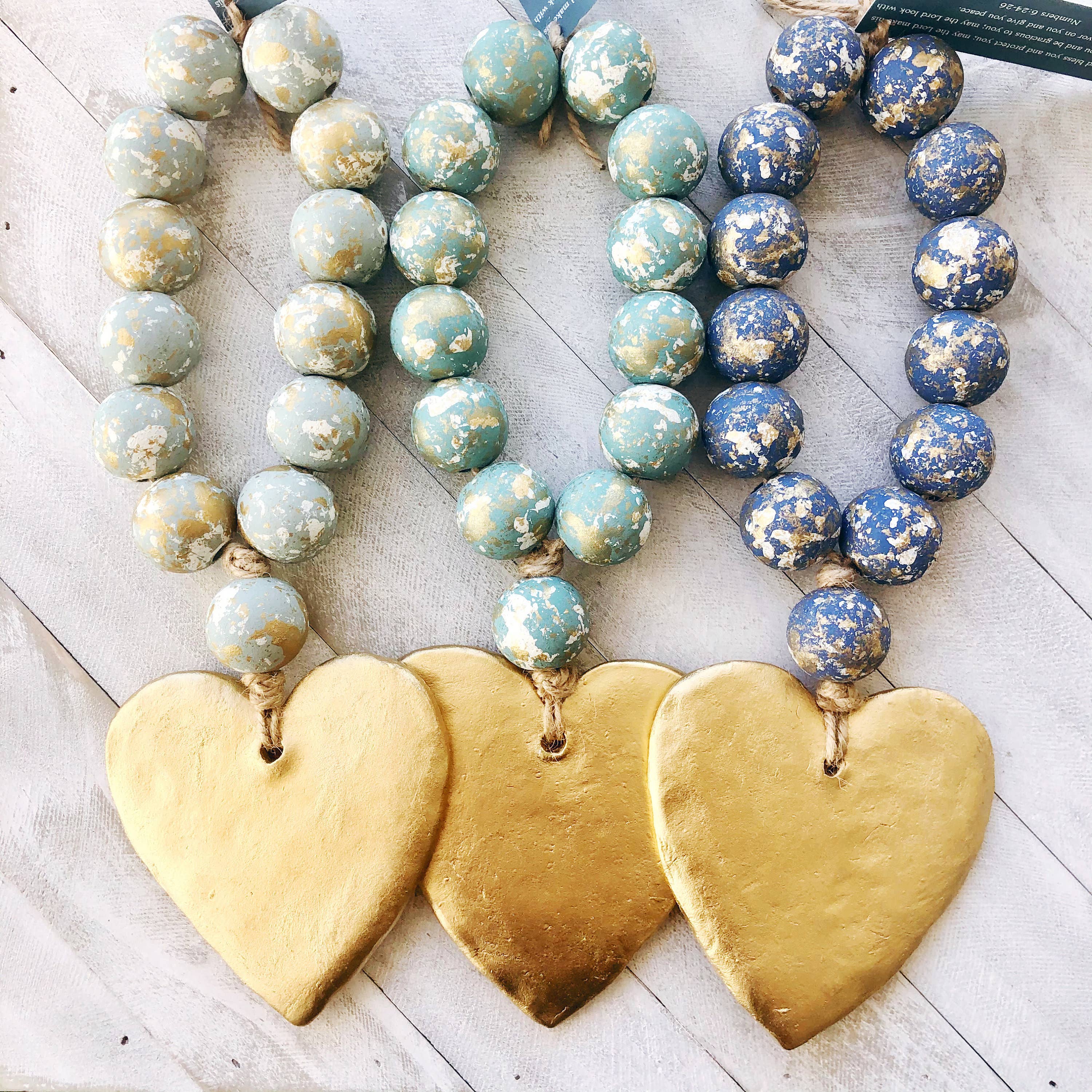 Place of Grace Designs - Wholesale Decorative Tabletop Object - Blessing Beads With Large Heart1