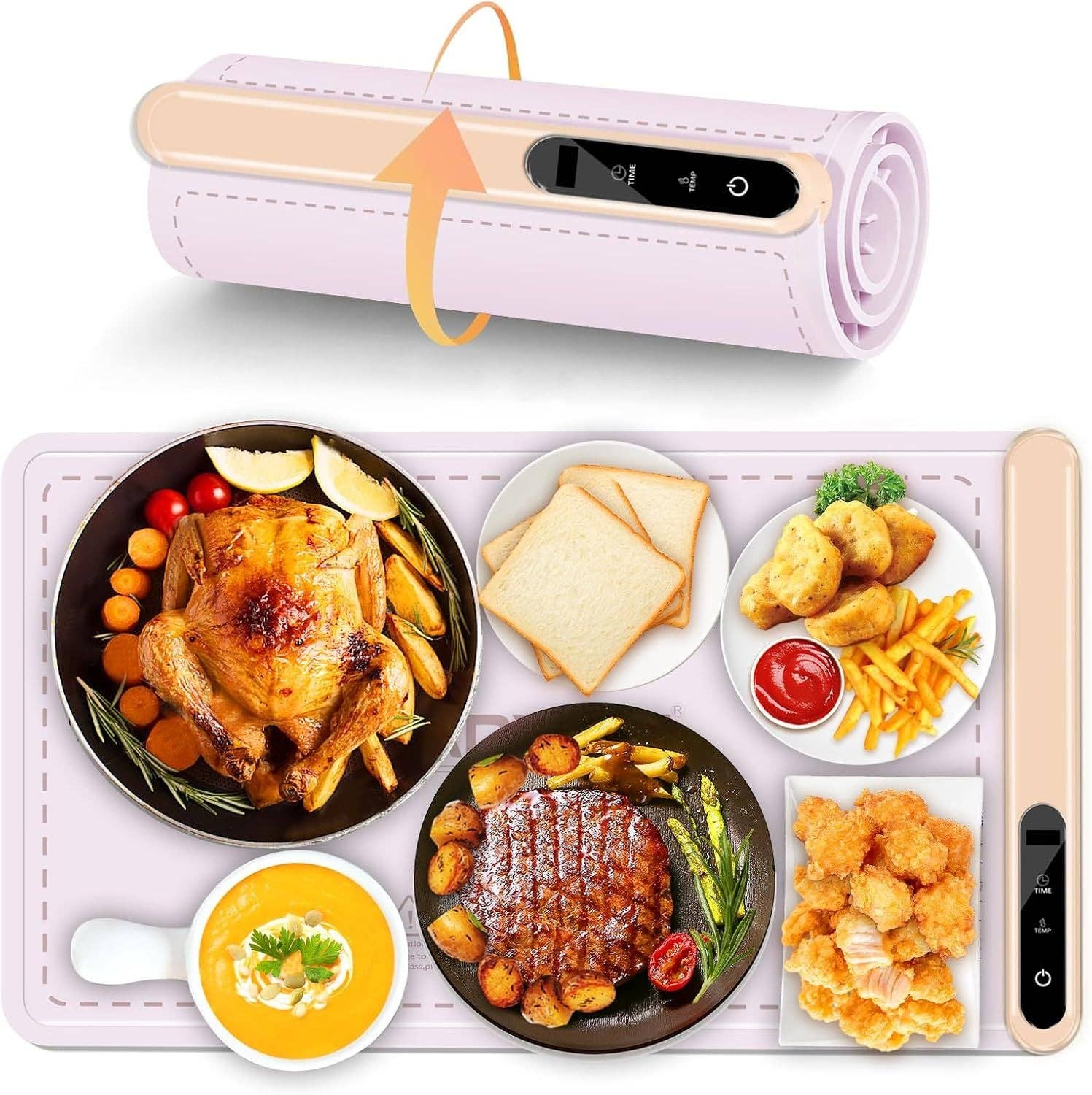 Hard Rock Health Stores - Wholesale Kitchen Appliance - Silicone Electric Roll Up Heating Tray Food Warmers Mat Portable Hot Plates to Keep Food Warm7