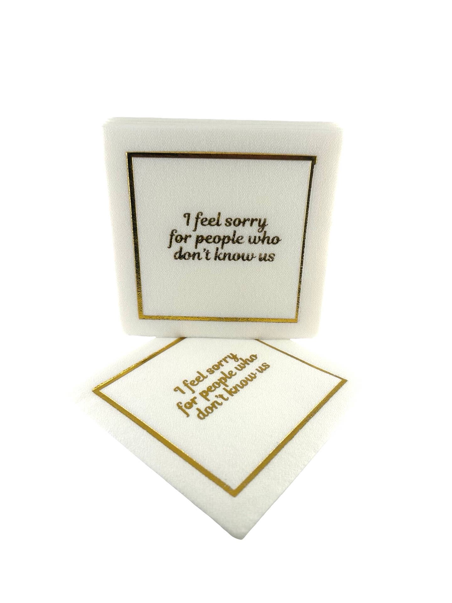 Maven Home - Wholesale Disposable Napkin - Linen-Feel Cocktail Napkins, Feel Sorry5