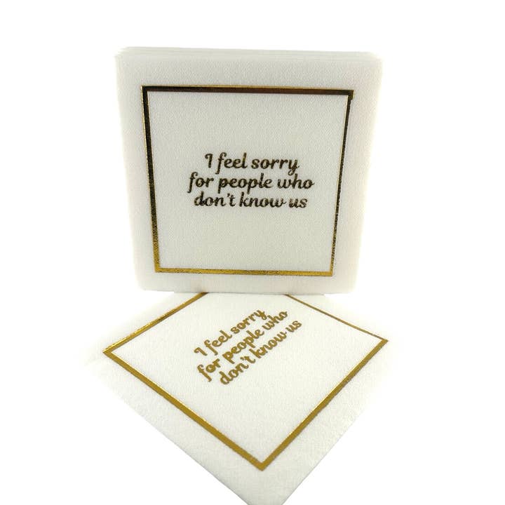 Maven Home - Wholesale Disposable Napkin - Linen-Feel Cocktail Napkins, Feel Sorry5