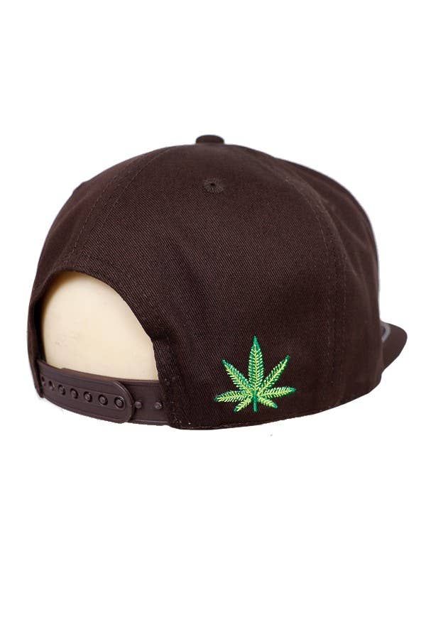 Cap Zone - Vente Casquette à visière plate – homme - Fermeture à glissière brodée en forme de feuille de cannabis8