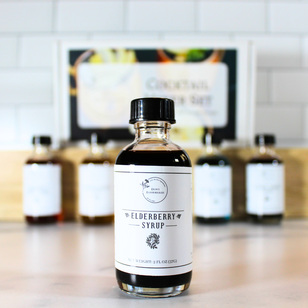 Erin's Elderberries - Wholesale Flavored Syrup - Mini 2 oz Glass Syrups0