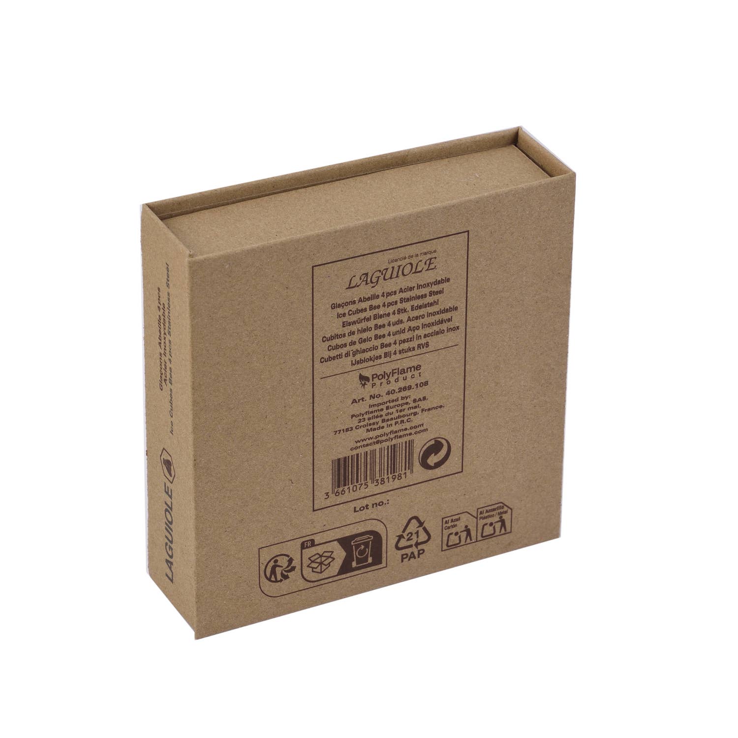 Laguiole – Großhandel Kühlsteine für Getränke – LAGUIOLE Set mit 4 Kühlsteinen aus Edelstahlwürfeln3