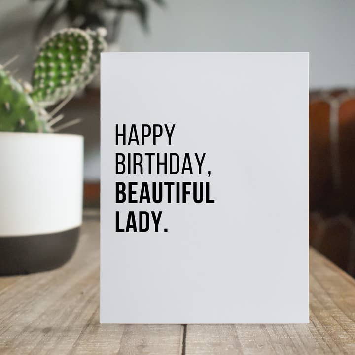 Happy Birthday Beautiful Lady: Friend Birthday Greeting Card for wholesale by The Cheeky Press