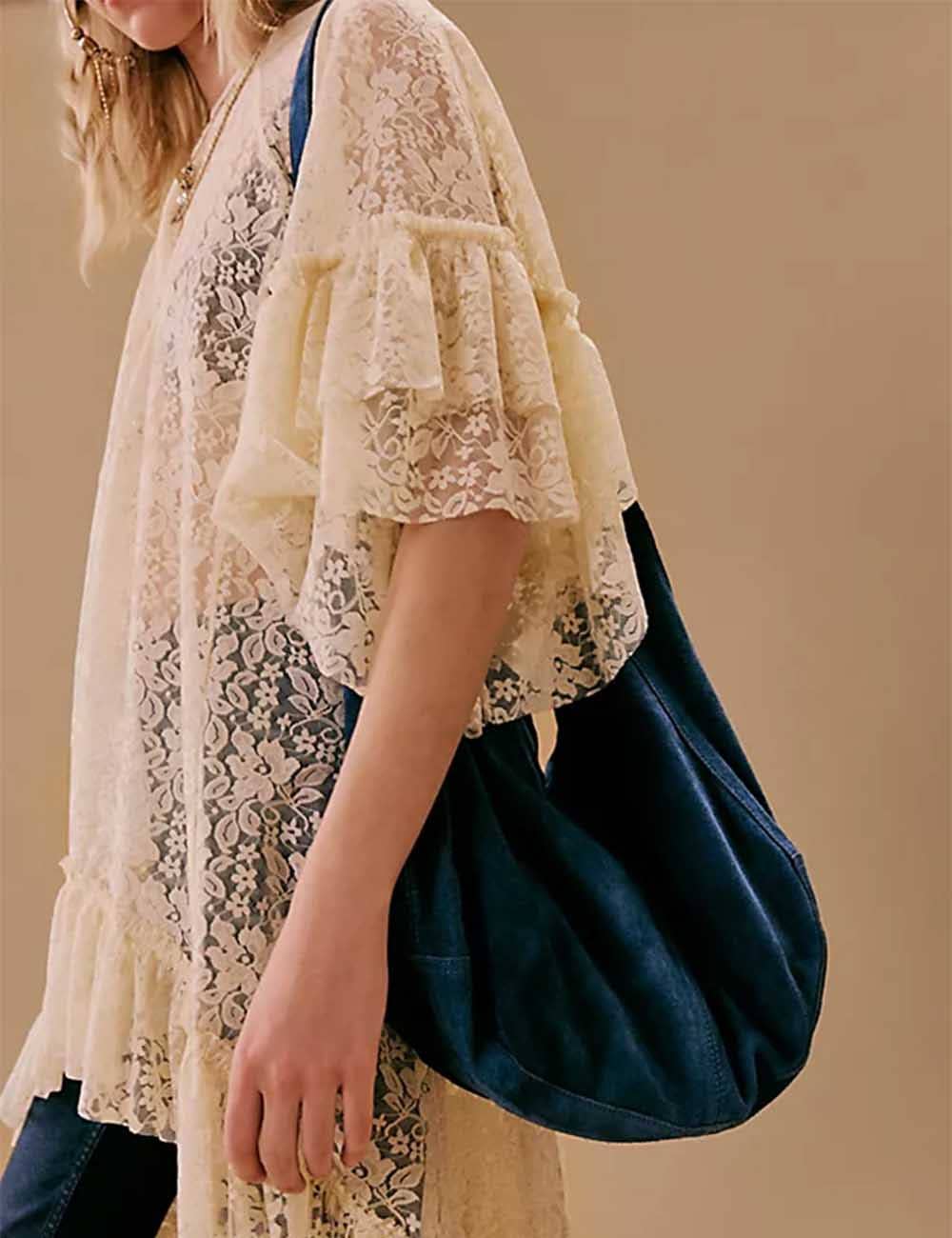 Sweetkama - Vente Chemisier – femme - Blouse à manches mi-longues irrégulières en dentelle florale transparente pour femmes5