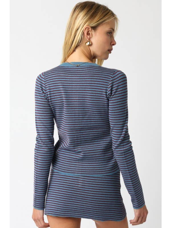 Olivaceous - Wholesale Knit Top - Women's - Greta Stripe Knit Top10