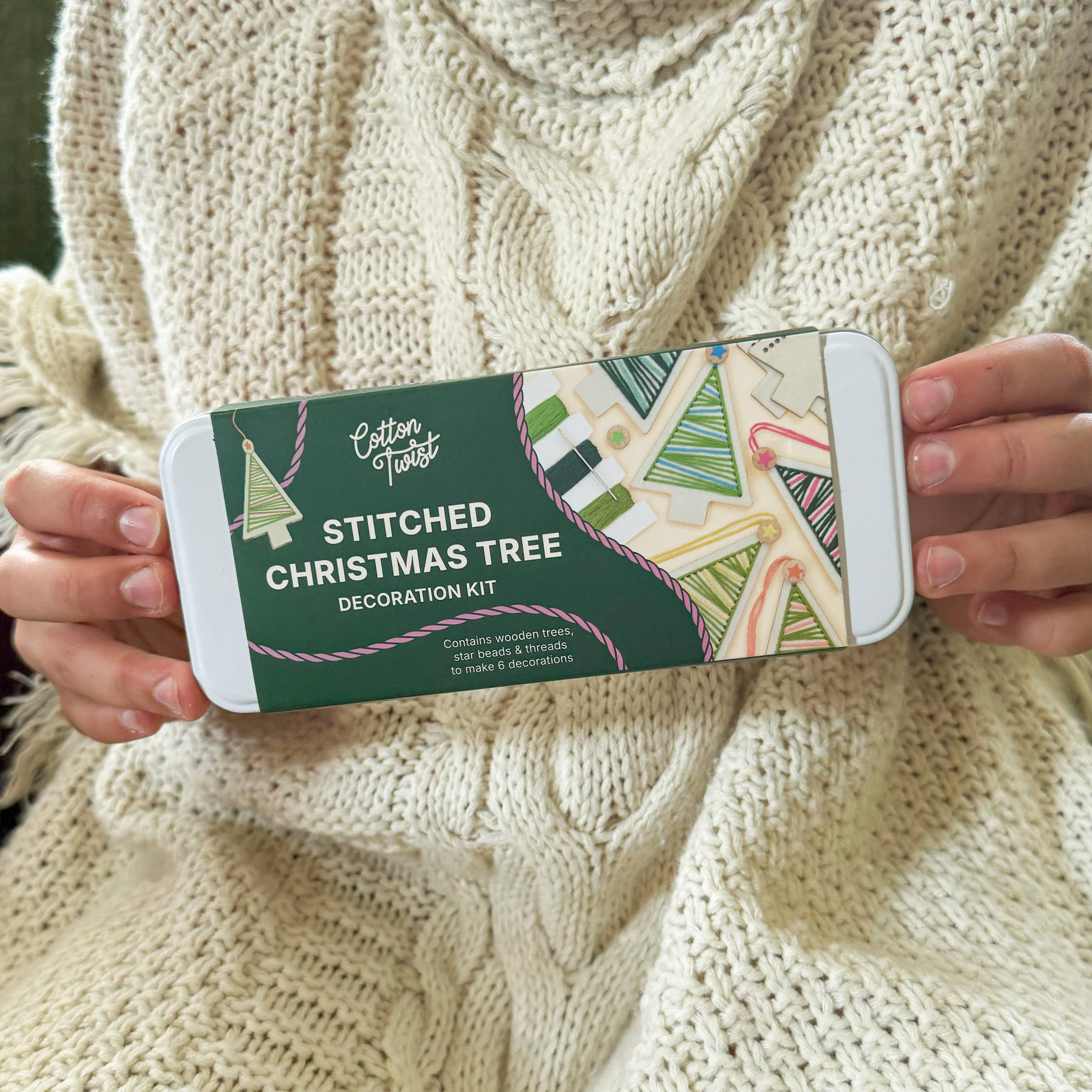 Cotton Twist (USA DUTIES PAID) - Wholesale DIY Craft Kit - Kids - Stitched Christmas Tree Decoration Kit4