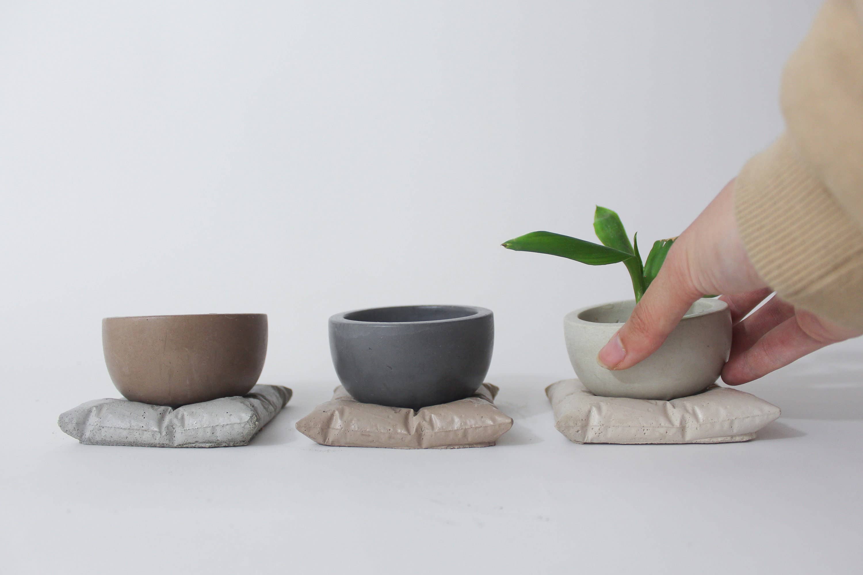 Mindful Cements - Wholesale Plant pot - Pillow Planter Set - Assorted Neutral Colors | Choose One Po