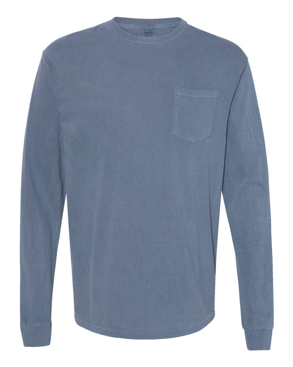 MYES BULK APPAREL - Wholesale T-Shirt - Unisex - Comfort Colors 100% Cotton Long Sleeve Pocket Unisex Shirt6