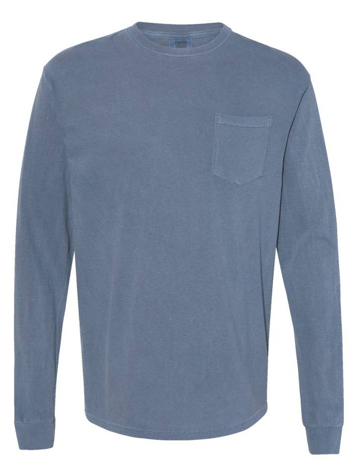 MYES BULK APPAREL - Wholesale T-Shirt - Unisex - Comfort Colors 100% Cotton Long Sleeve Pocket Unisex Shirt6