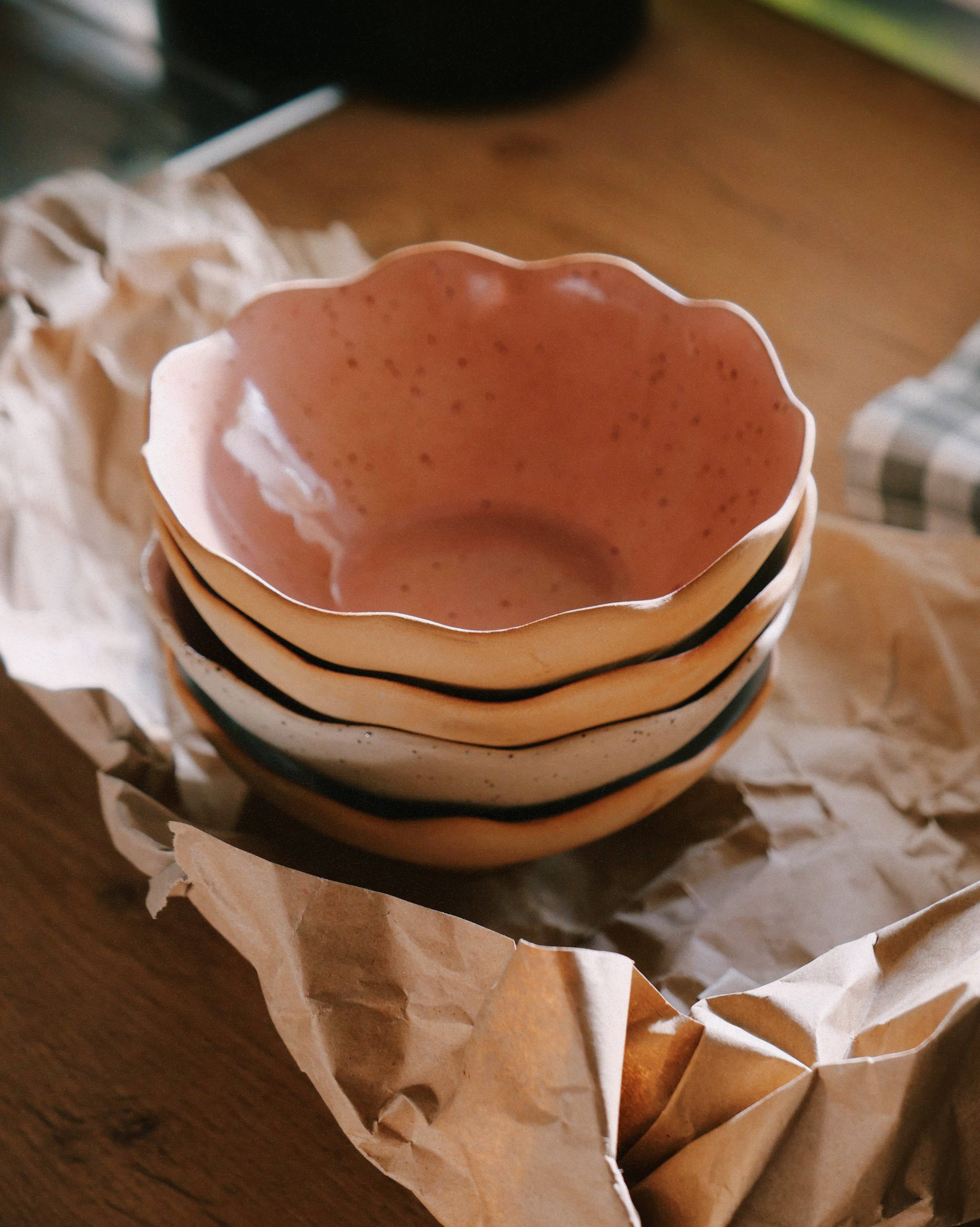 Ohyoko ceramics - Wholesale Serve Bowl - Handmade ceramic stoneware bowls with waves3