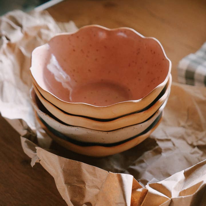 Ohyoko ceramics - Wholesale Serve Bowl - Handmade ceramic stoneware bowls with waves3