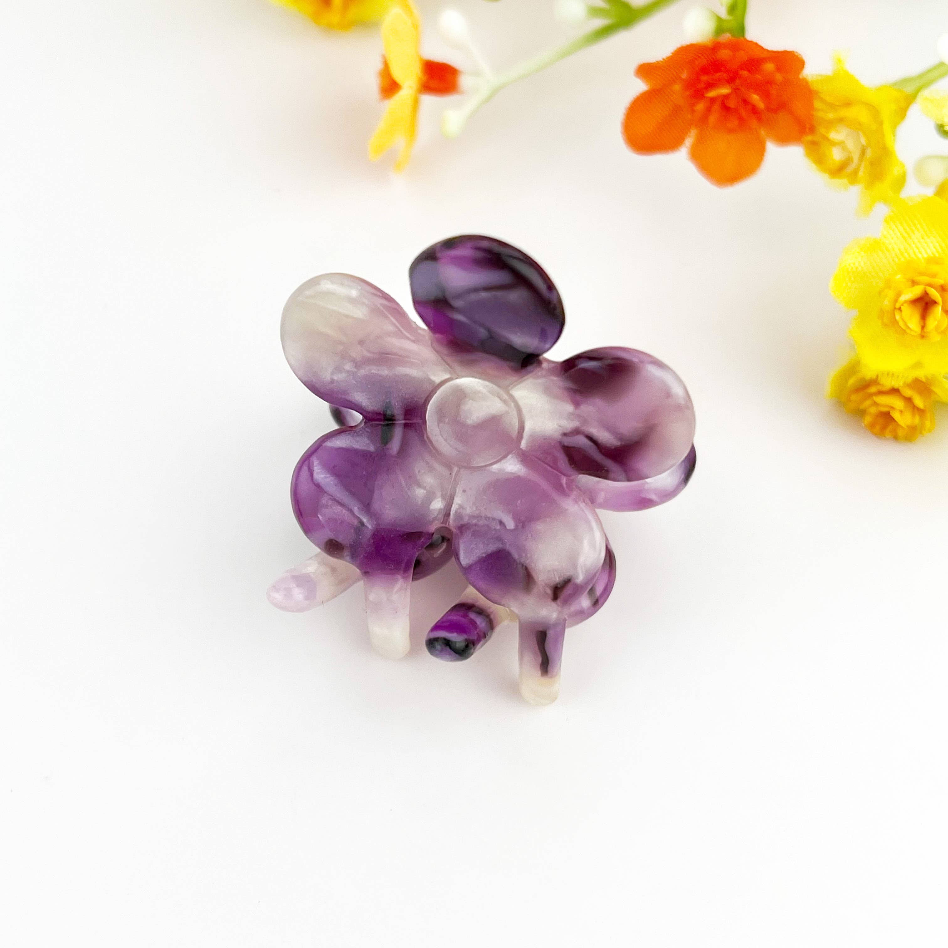 mildstyles - Wholesale Hair Clip - Women's - Mini Floral Acetate Hair Claw Clip0