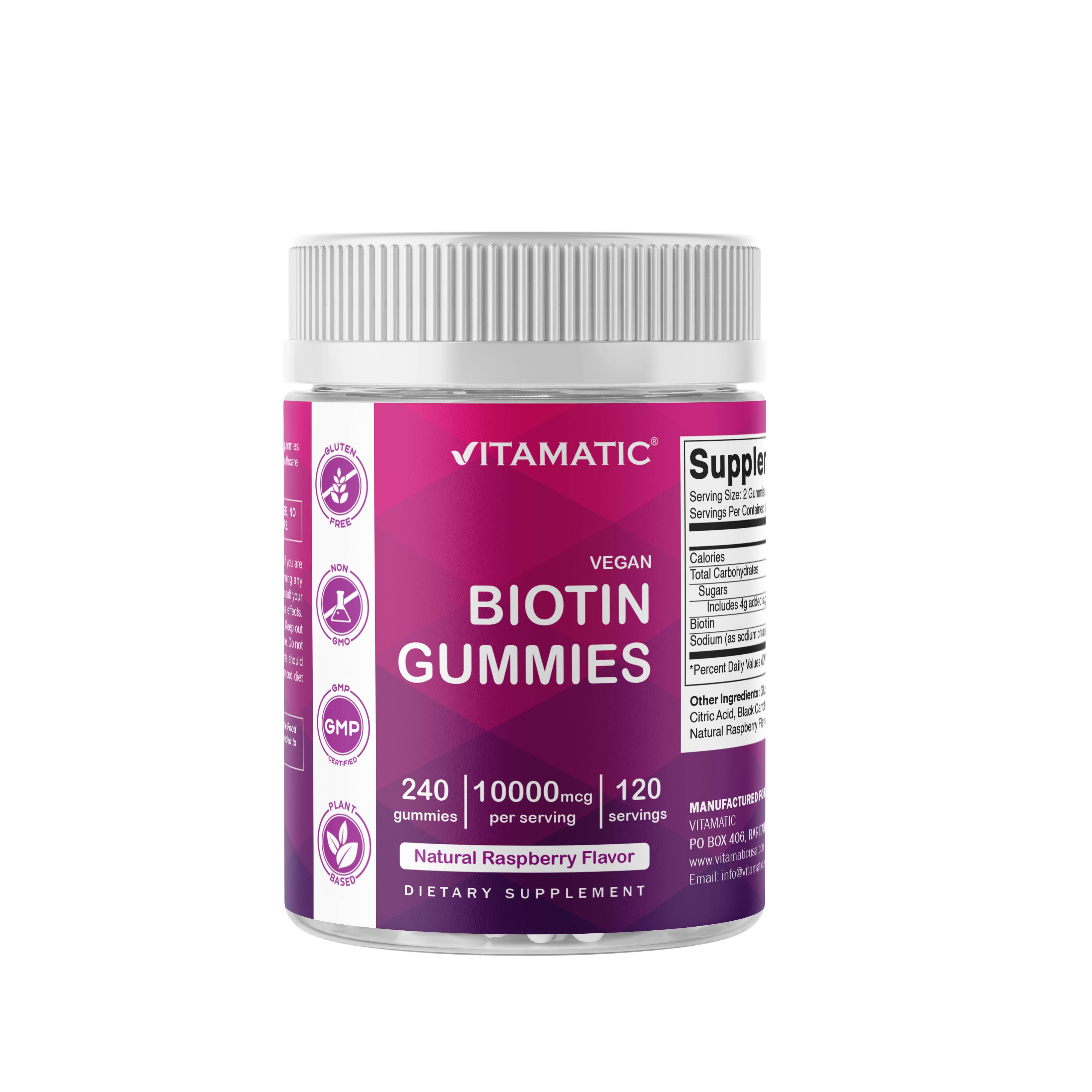 Vitamatic - Wholesale Oral Supplement/Vitamin - Vitamatic Biotin Gummies 10,000 mcg- 240 Vegan Gummies