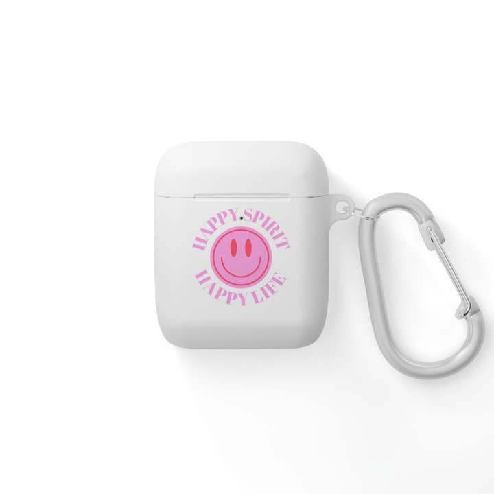 Custodia protettiva Happy Spirit Happy Life AirPods e AirPods Pro, custodia protettiva per AirPods e AirPods Pro, VSCO girl, custodia protettiva Smiley Happy Life per la vendita all'ingrosso da parte di Happy Life Stuff