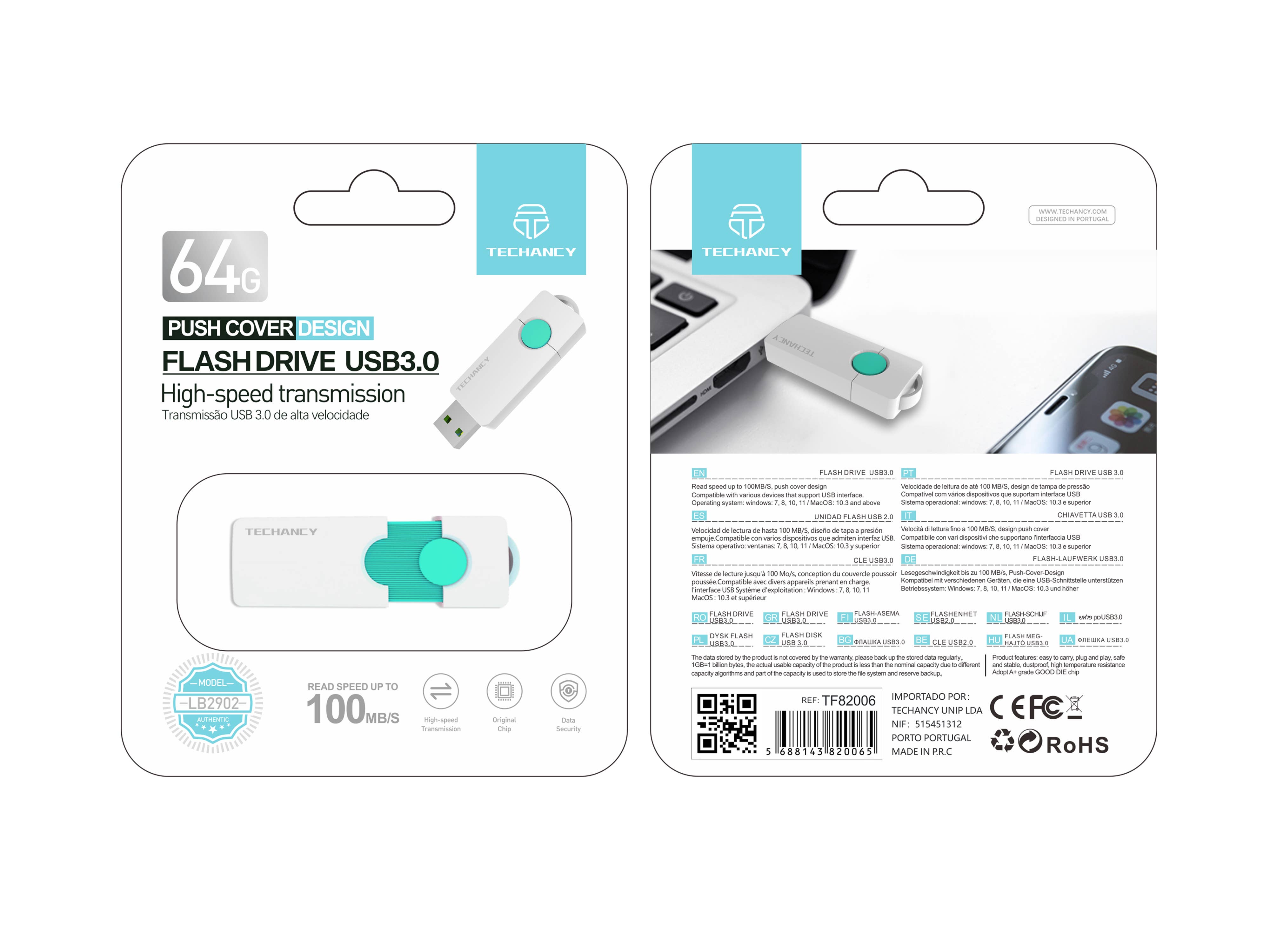 TECHANCY - Wholesale USB Flash Drive - TECHANCY High Speed Memory Stick 64G Flash Drive 3.03