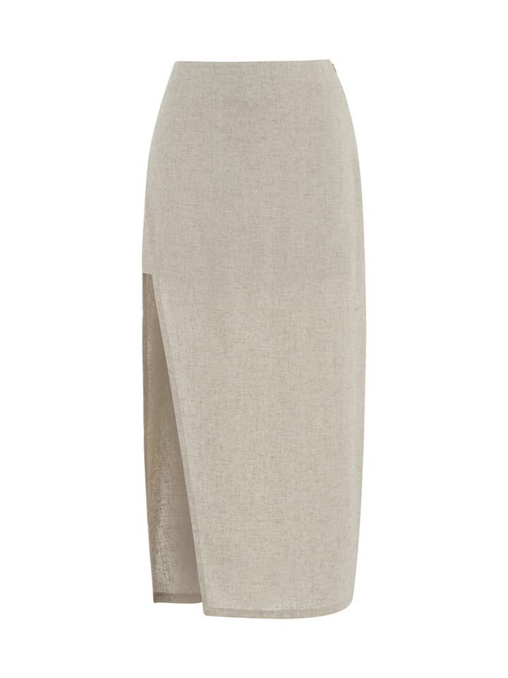 Beige Jupe crayon avec fente en vente sur Faire3