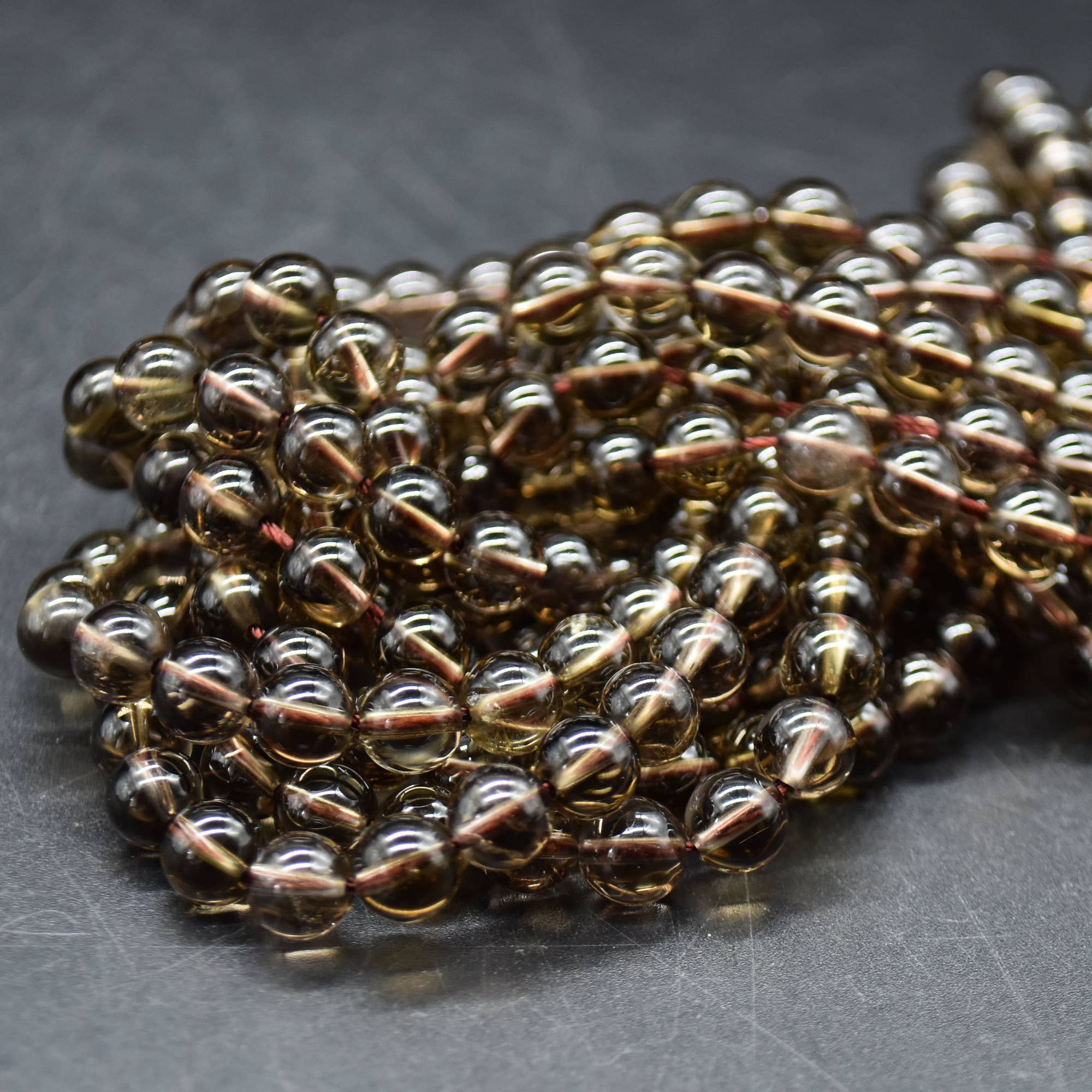 Oriental Direct Craft Supplies - Wholesale Beads - Grade A Natural Smoky Quartz Round Beads - 14" Long1