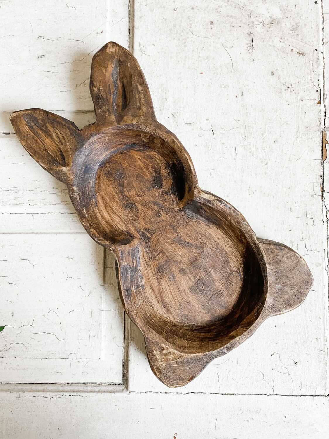 Rustic Farm - Wholesale Decorative Plate/Dish/Bowl - Large Bunny Dough Bowl, Handmade Farmhouse Décor #B - Pared21