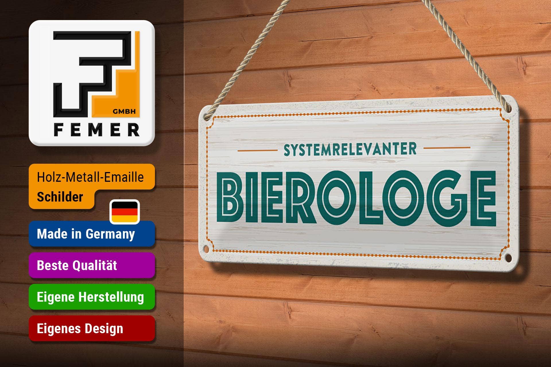 Femer - Wholesale Sign - Alcohol metal sign 27 x 10 cm system-relevant Bierologist decorative sign2