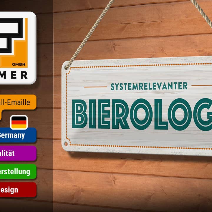 Femer - Wholesale Sign - Alcohol metal sign 27 x 10 cm system-relevant Bierologist decorative sign2