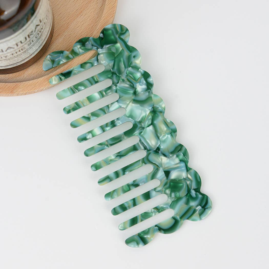 TheDivaSoap - Vente Peigne/brosse à cheveux - Peigne large à dents fines en acétate multicolore, écologique5