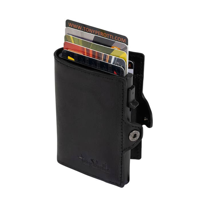 Furbo leather card holder with banknote pocket for wholesale by Tony Perotti