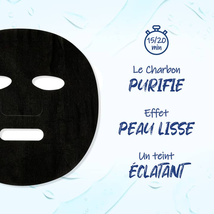 FRENCH TENDANCE - Wholesale Skincare Face Mask - Fabric Face Mask - Charcoal - FRENCH TENDANCE