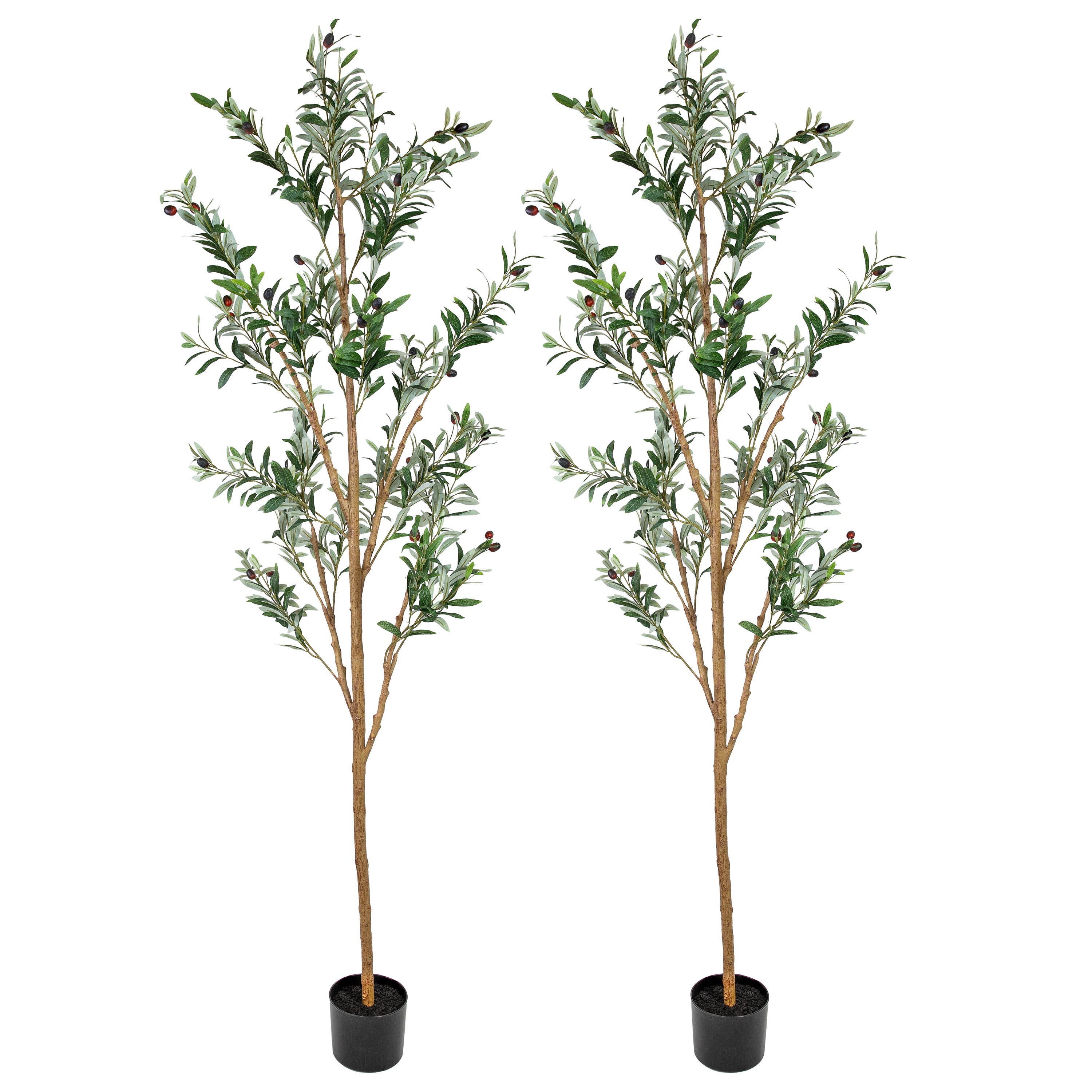 Sunnydaze Decor - Wholesale Artificial Plant - Artificial Olive Tree with Silk Leaves - 7 ft - Set of 21