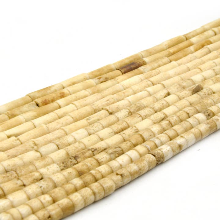 Only Beads - Wholesale Beads - Hair Pipe Bone Beads | Ox Bone Straight Tube Beads | 3mm 6mm 9mm 12mm